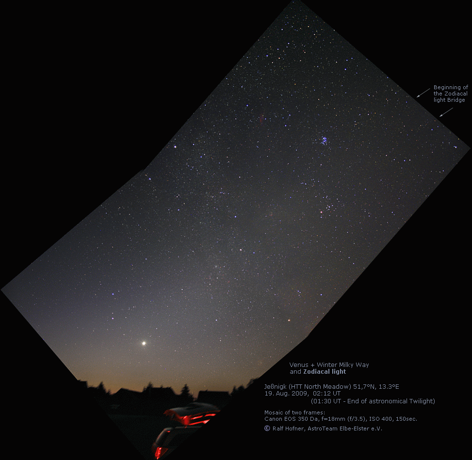 Zodiakallicht am 19. Aug. 2009