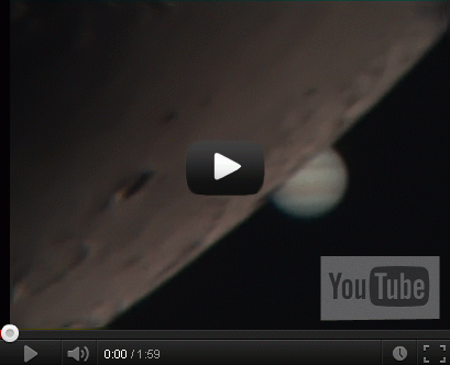 Mit Klick ins Bild gelangt man zum YouTube-Video der Jupiter-Bedeckung.