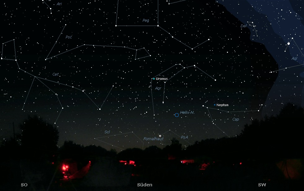 Der Mitternachtshimmel mit Uranus �ber dem HTT