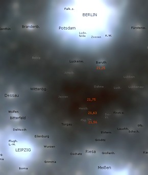 Lichtverschmutzungskarte S�dbrandenburg